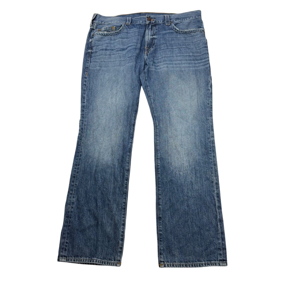 True Religion Ricky Jeans Men 40 Blue Relaxed Straight Leg Denim Horseshoe Logo